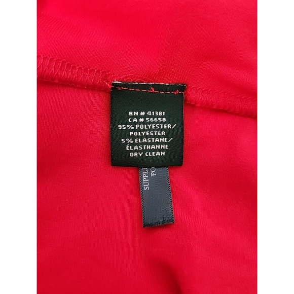 Lauren Ralph Lauren One Shoulder Gown 16 Red Draped Ruched Formal Evening Dress - Picture 11 of 14